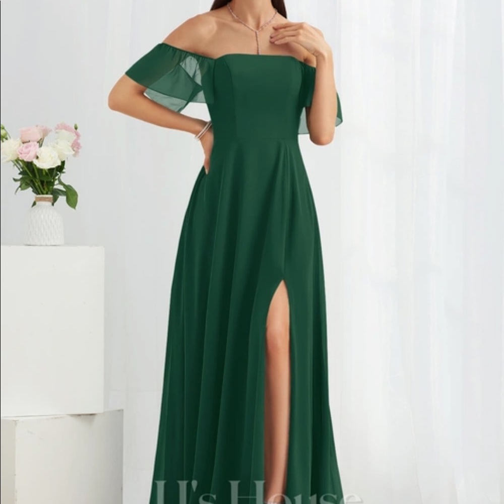 JJ’s House floor length hunter green dress, size 8